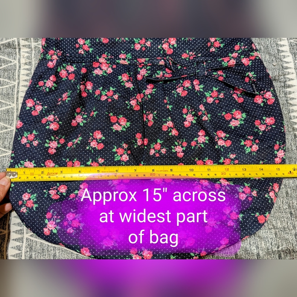 American Eagle By Payless Floral Tote Bag - Black and Pink - Picture 9 of 12